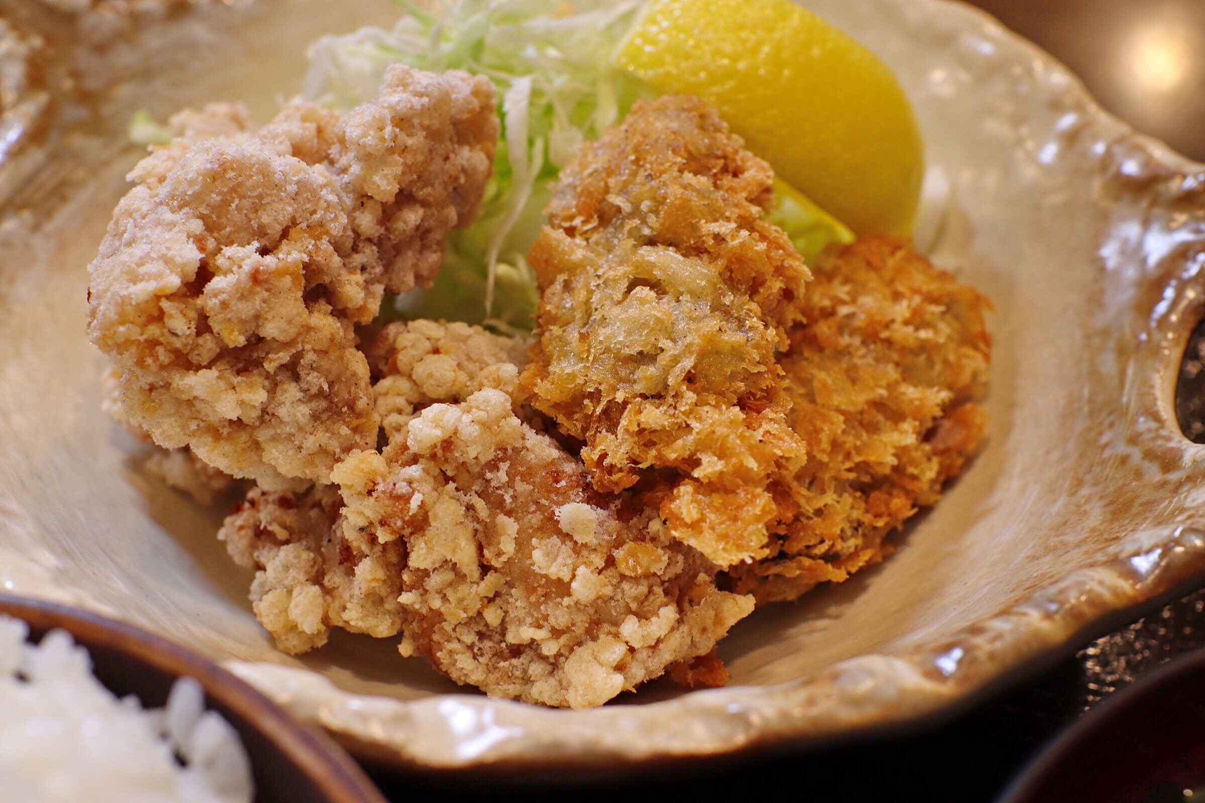 塩ザンギカキフライ定食