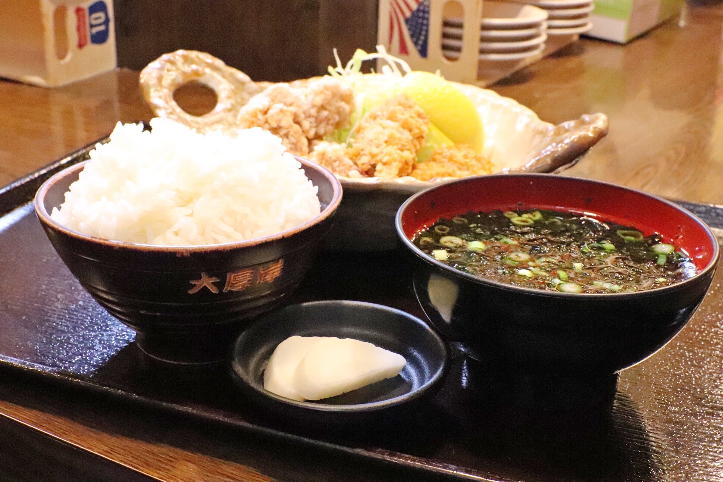 塩ザンギカキフライ定食